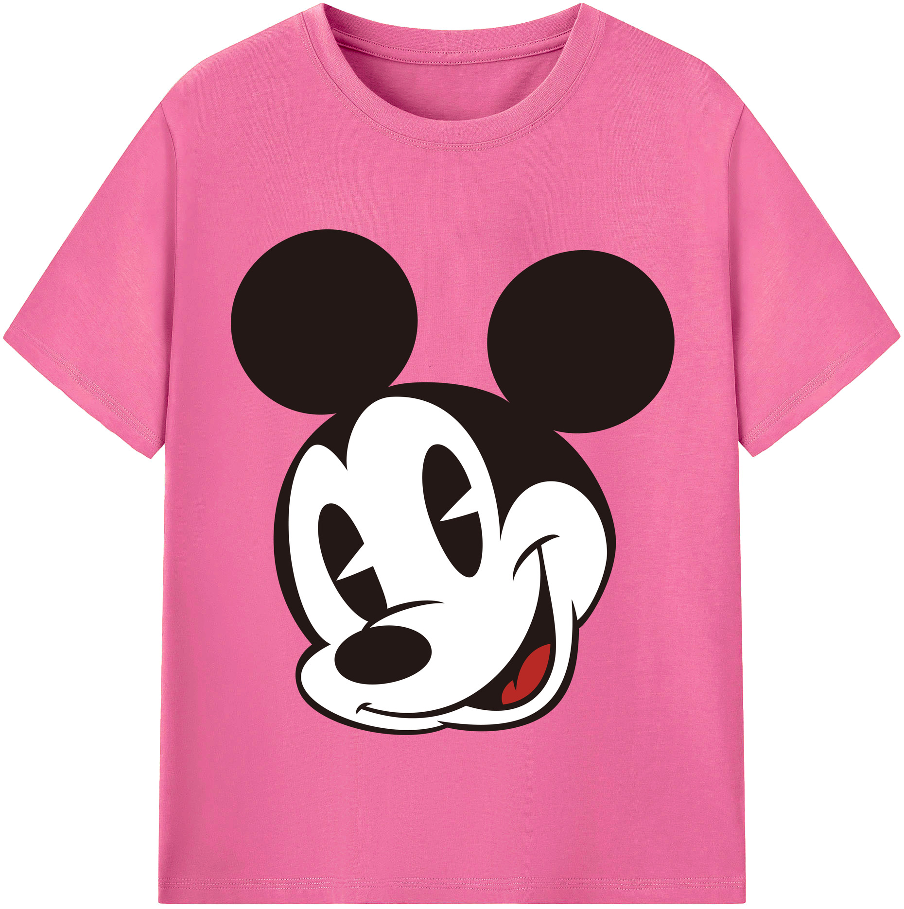 （画像用） ミッキーマウス Mickey Mouse レディースカジュアルプリントTシャツ（綿100％）